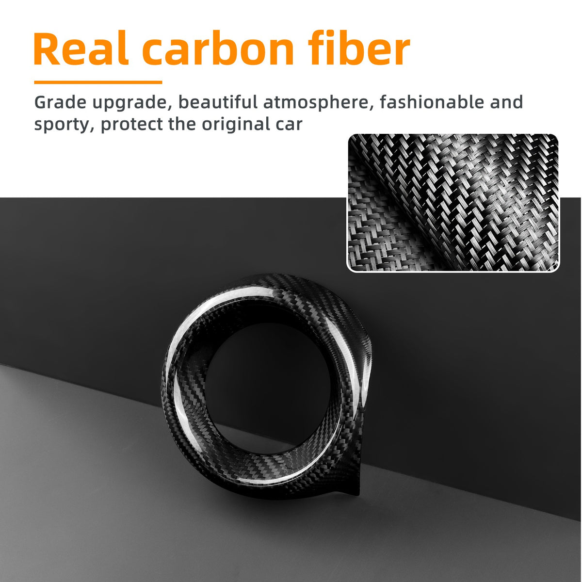 Black Carbon Fiber Passenger Side Air Outlet Cover for Toyota GR Yaris 2025-2026 - detail view 6