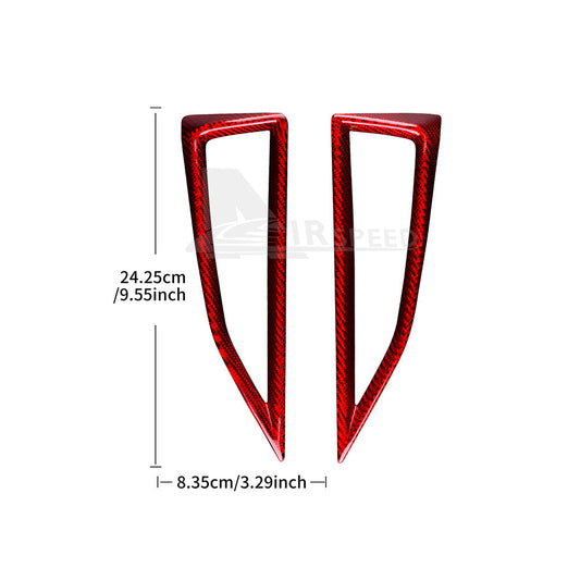 REAL HARD Carbon Fiber Red Center Air Outlet Cover For Subaru WRX STI 2022-2023 - detail view