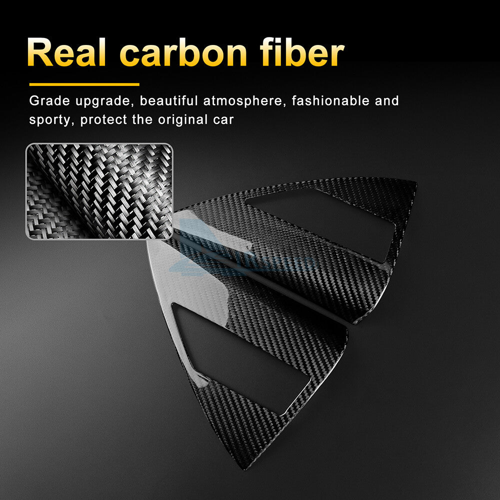 REAL HARD Carbon Fiber Charging Port Panel Cover For Tesla Model 3 2024 Black - detail view 5