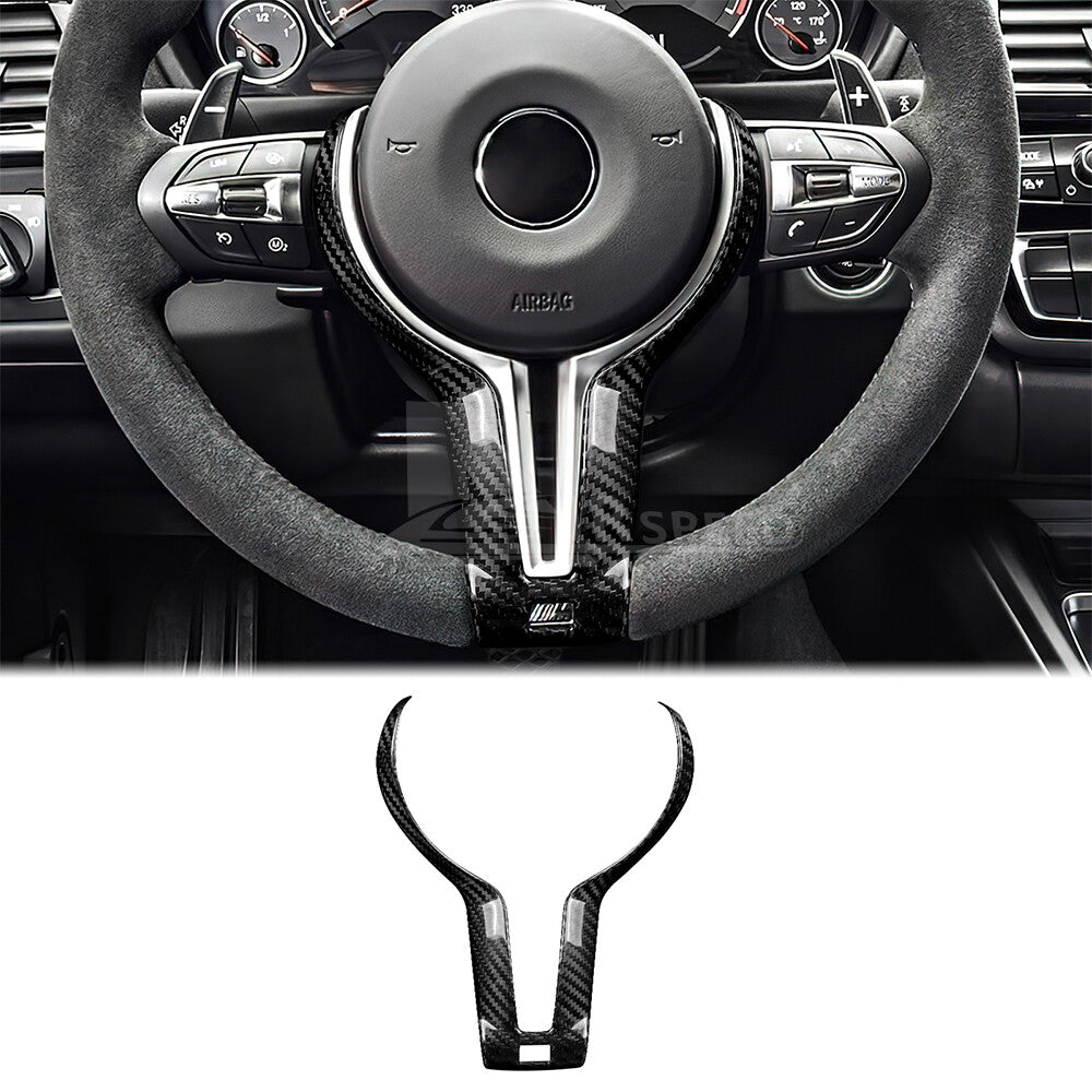 Black Real Hard Carbon Fiber Steering Wheel Chin Cover For BMW F80 F82 F10 F15 - product view