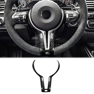 Black Real Hard Carbon Fiber Steering Wheel Chin Cover For BMW F80 F82 F10 F15