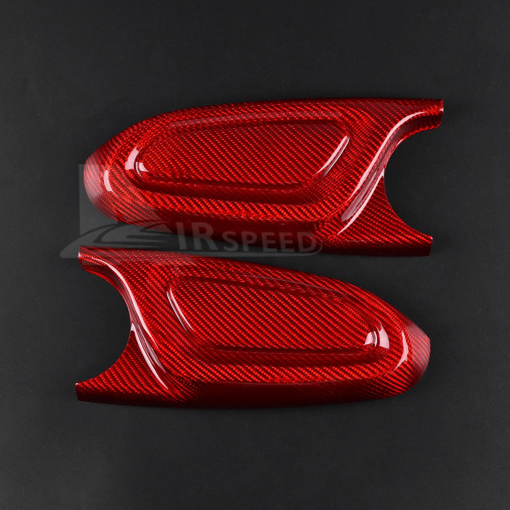 For MINI F60 2017-2022 Car Center Armrest Box Side Cover Trim Red Carbon Fiber - detail view 5