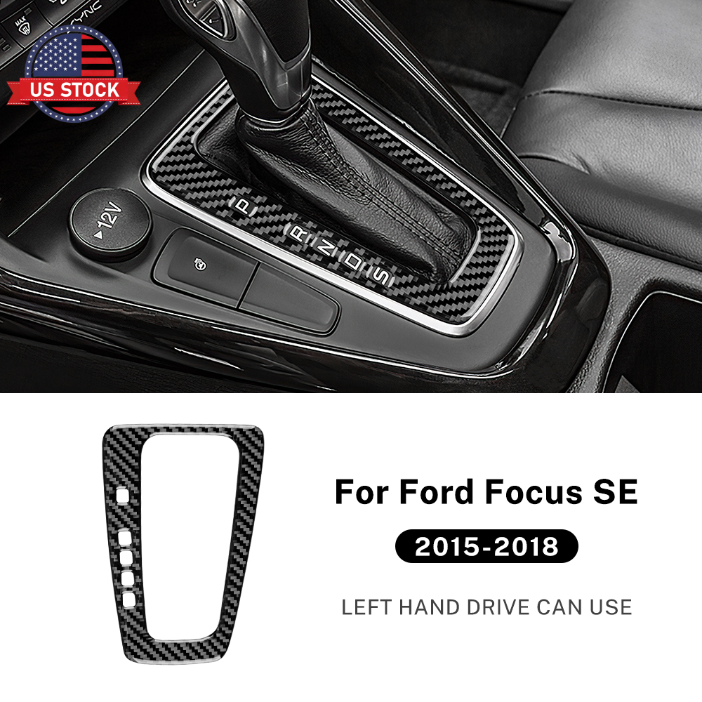 For Ford Focus SE 15-2018 Car Center Gear Shift Panel Sticker Carbon Fiber Black（U.S. Stock）