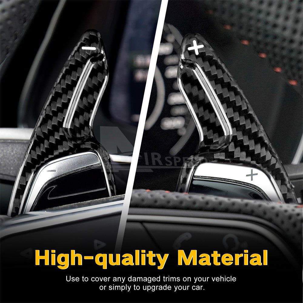 Carbon Fiber For Audi RS RS3 RS4 RS5 R8 TT 2017-22 Steering Wheel Paddle Shifter - detail view 4