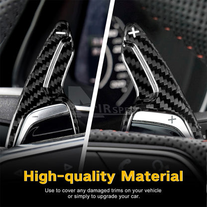 Carbon Fiber For Audi RS RS3 RS4 RS5 R8 TT 2017-22 Steering Wheel Paddle Shifter - detail view 4
