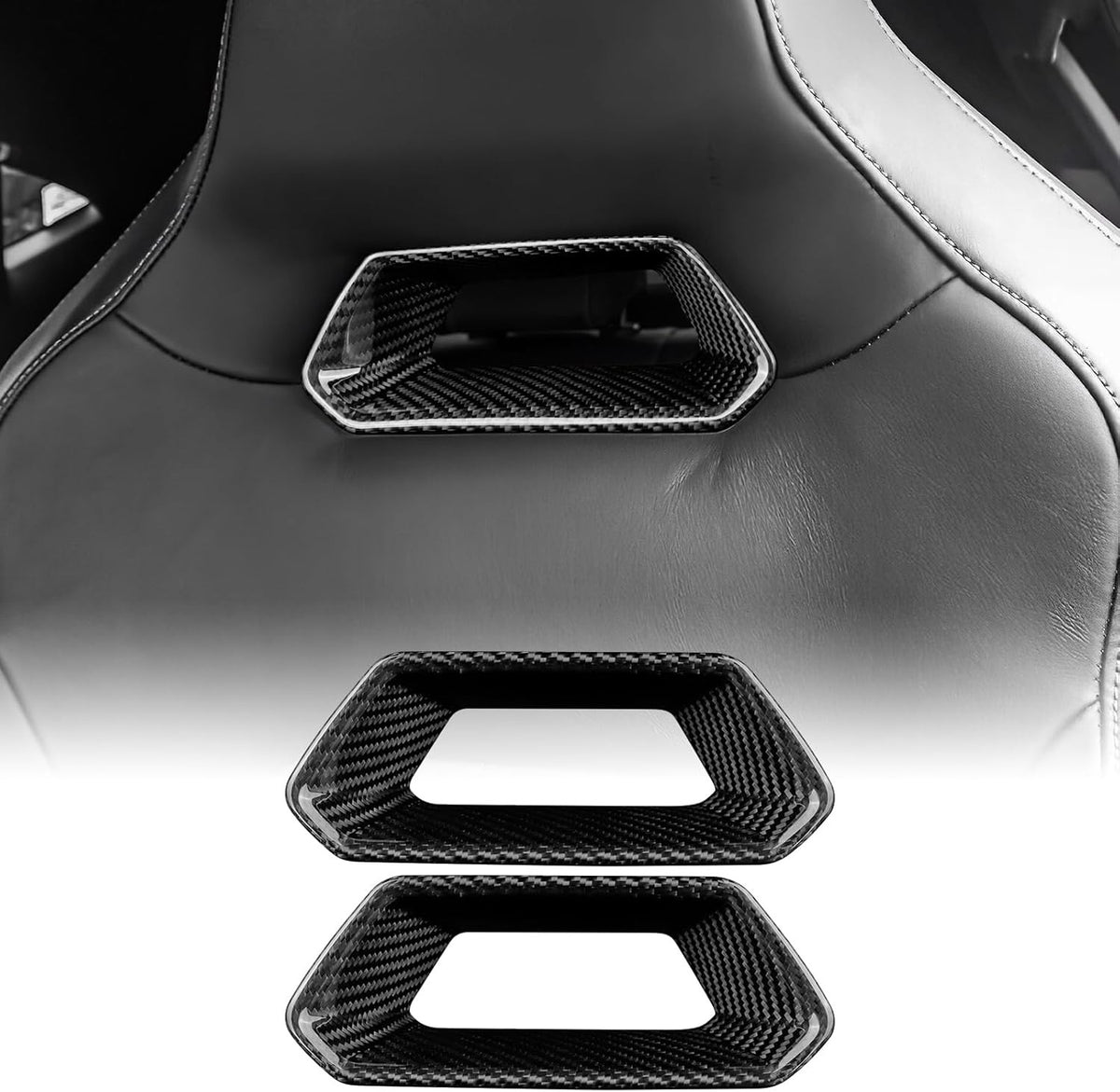 For Cupra Leon Born Ateca 21-25 Car Front Seat Cover Black Hard Carbon Fiber - product view