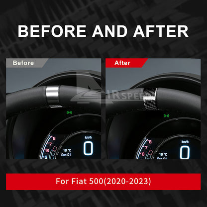 REAL HARD Carbon Fiber Steering Wheel Cover Ring Sticker For Fiat 500 2020-2023 - detail view 3