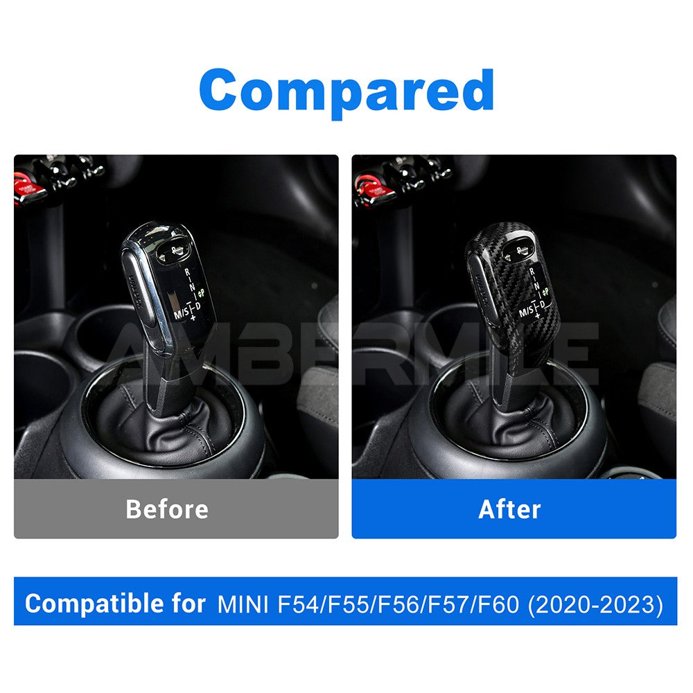 For Mini F Series 20-23 Left Hand Drive Black Hard Carbon Shift Gear Knob - detail view 3