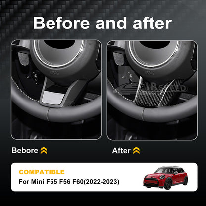 Black Steering Wheel Center REAL HARD Carbon Fiber For Mini F55 F56 F60 22-2023 - detail view 4