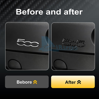 Carbon Fiber Co-Pilot Decor Stickers for Abarth 595 695 2012-2024 Fiat 500 08-24 - detail view 4