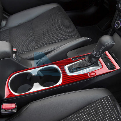 Carbon Fiber Red Center Water Cup Holder Panel Sticker For Acura ILX 2013-2022（U.S. Stock）