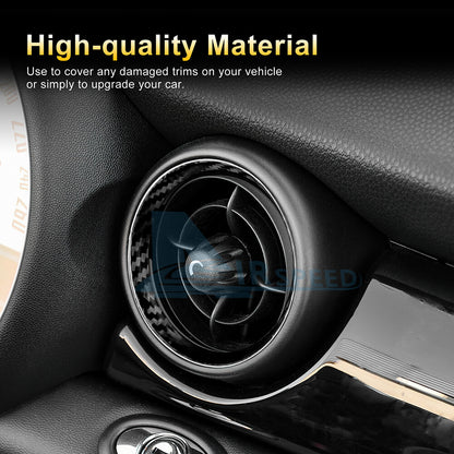 Black Hard Carbon Fiber Air Vent Outlet Cover For Mini R55 R56 R57 2007-2013 - detail view