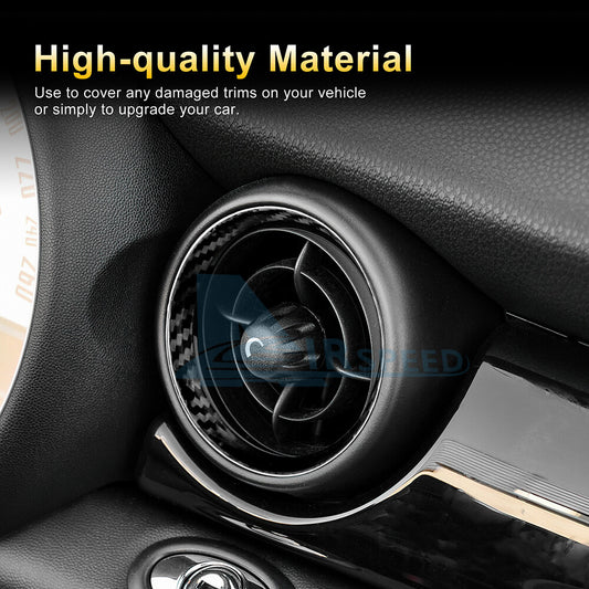 Black Hard Carbon Fiber Air Vent Outlet Cover For Mini R55 R56 R57 2007-2013 - detail view