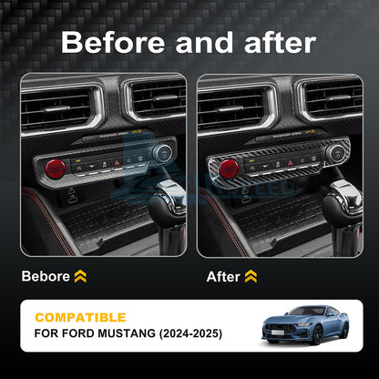 Real Hard Carbon Fiber Warning Light Switch Cover Trim For Ford Mustang 2024-UP - detail view 5