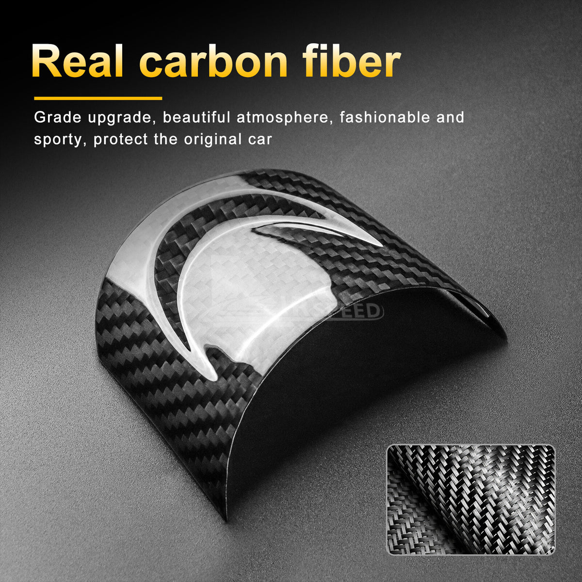 For Mini R55 R56 Steering Wheel Button Full Cover Chin Sticker Black Hard Carbon - detail view 7