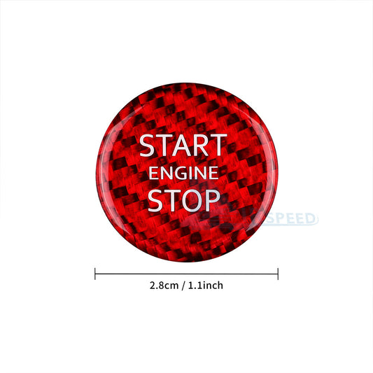 For Nissan Altima 2020-2023 HARD RED Carbon Fiber Start Stop Engine Button Cover - detail view