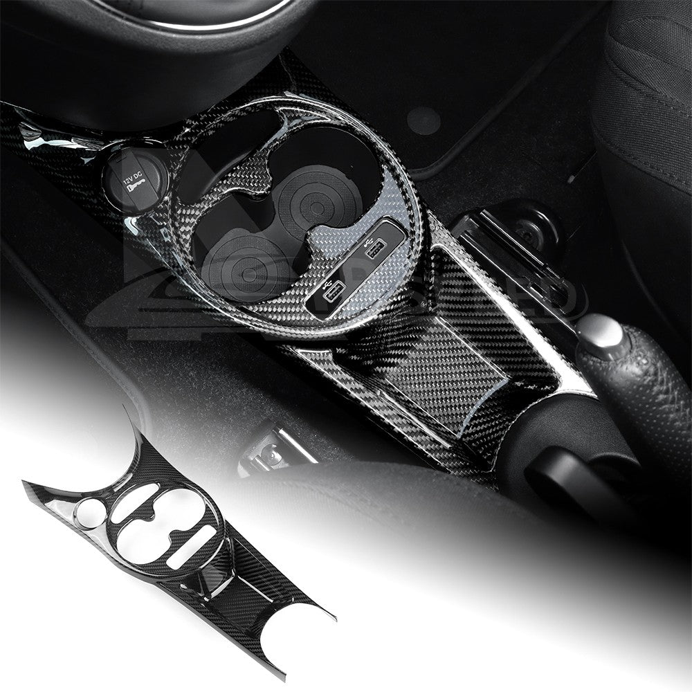 for FIAT 500 Abarth 595 2016-2024 HARD Carbon Fiber Center Water Cup Frame Cover - product view
