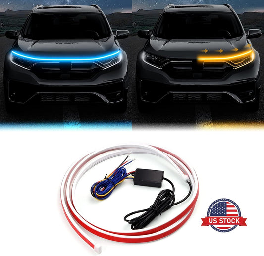 For 2M Blue&Yellow Two Tone Car Engine Hood LED Lamp - FREE GIFT