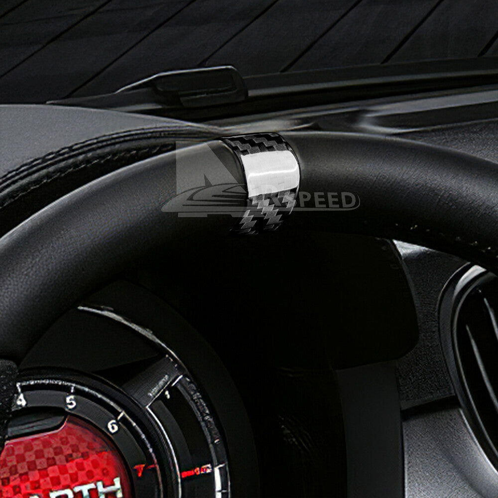 REAL HARD Carbon Fiber Steering Wheel Cover Ring Sticker For Fiat 500 2020-2023 - detail view 5