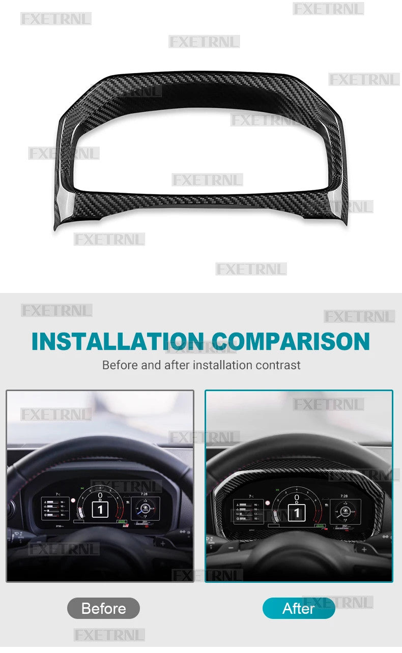 LHD Black Hard Carbon Speedometer Bezel Trim For Toyota GR Yaris 2025-2026 - detail view 9
