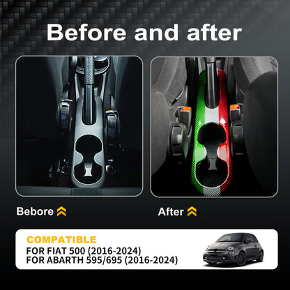Car Water Cup Holder Handbrake Panel Cover for FIAT 500 Abarth 595 695 2016-2024 - detail view 3