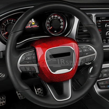 REAL HARD Carbon Fiber Steering Wheel Cover RED For Charger Durango Challenger