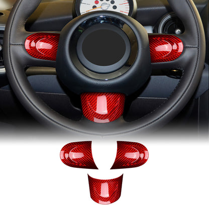 For Mini R55 R56 R57 R60 07-2015 REAL HARD Carbon Fiber Steering Wheel Cover Red - product view