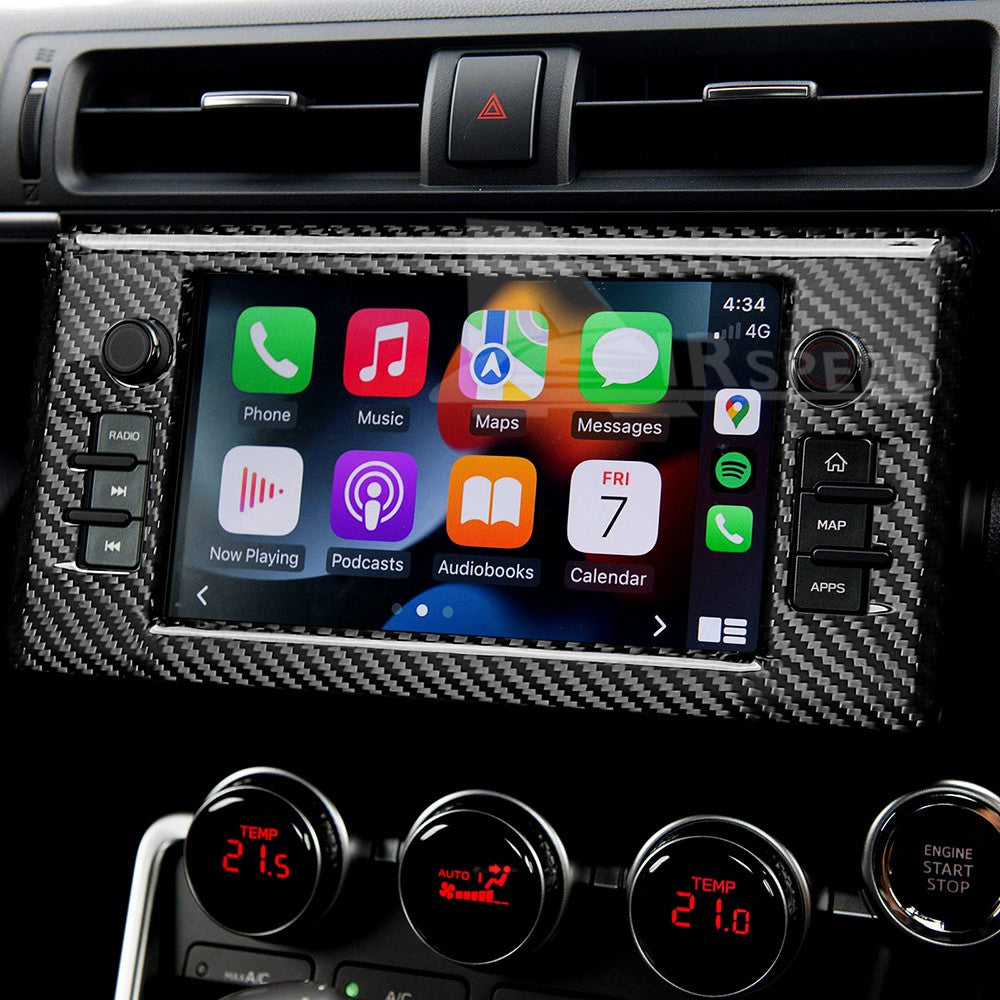 Hard Carbon Fiber Center Dash GPS Surround Cover For GR86 BRZ 2021+ - detail view 5