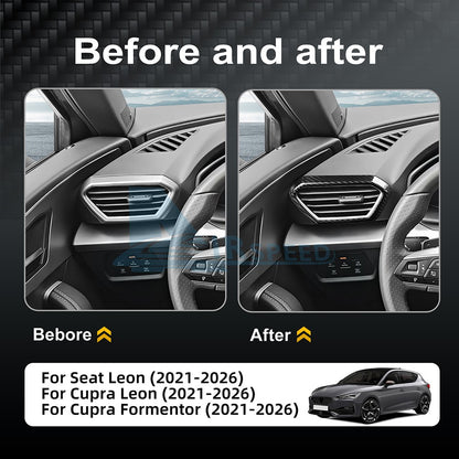 For Seat Leon Cupra Leon 21-2026 Center Side Air Outlet Frame Cover Carbon Fiber - detail view 3