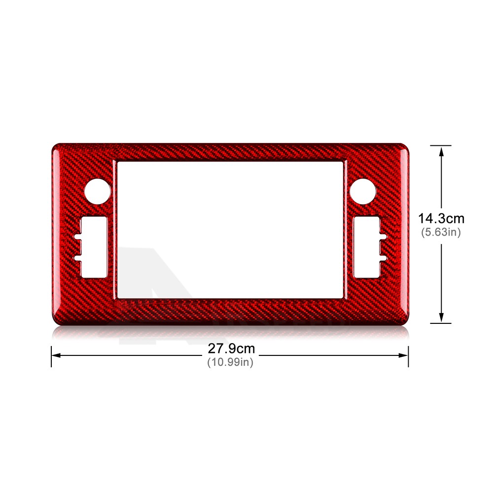 Center Screen Frame Cover Red Carbon Fiber For Toyota GR86 Subaru BRZ 2021-2025 - detail view