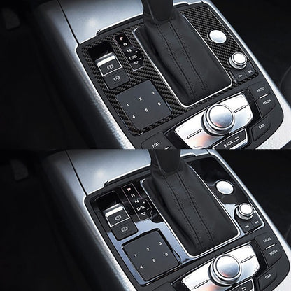 Audi A6 A7 S6 S7 12-18 Gear Shift Panel Frame Cover Trim Black Carbon Fiber LHD（U.S. Stock）