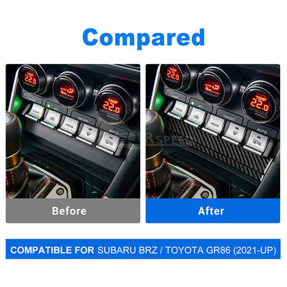 Black Carbon Fiber Trim Sticker Below AC Buttons For Subaru BRZ GR86 2021-2026 - FREE GIFT