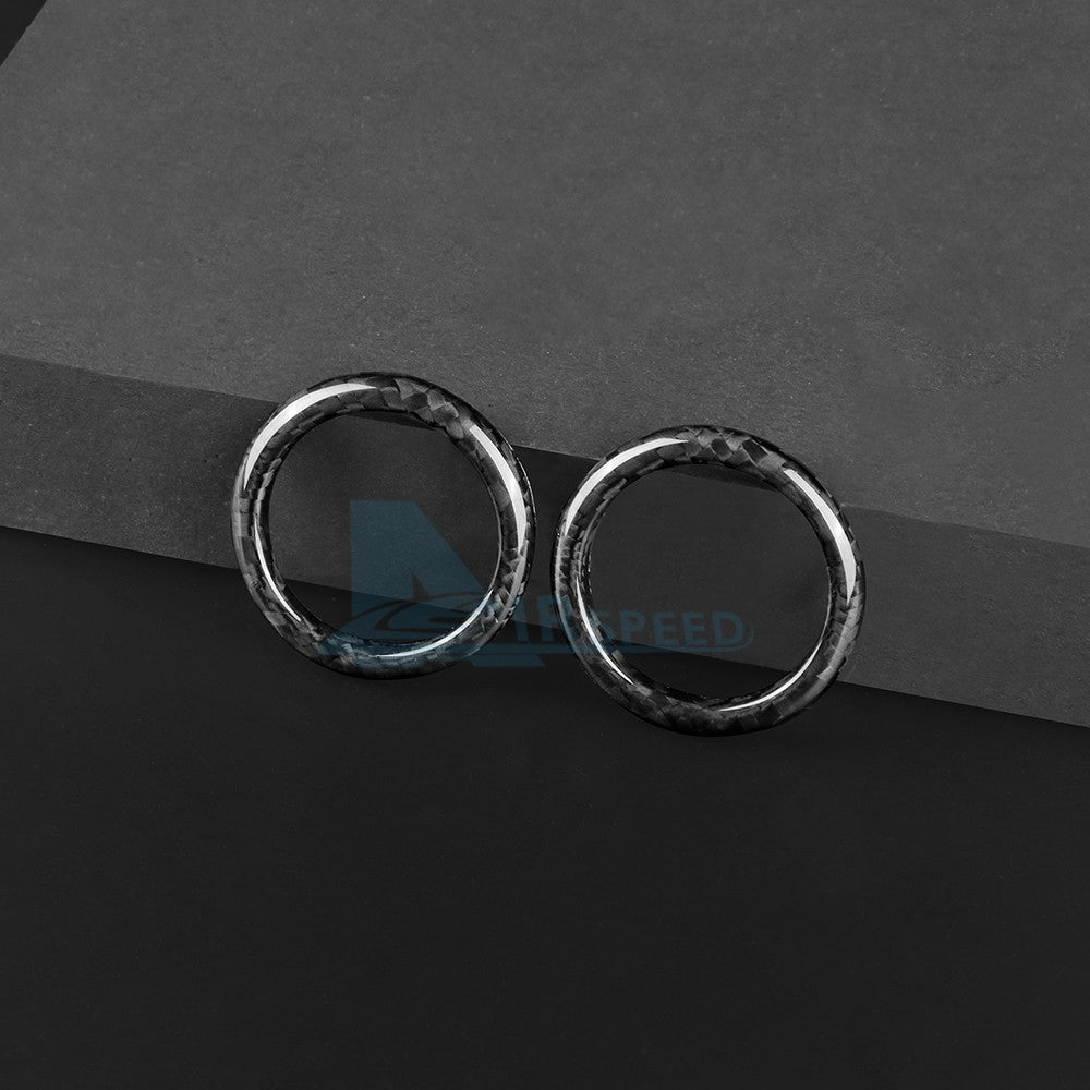 For Fiat 500 Abarth 595 2016-23 Real Hard Carbon Fiber Window Lift Switch Ring - detail view 8