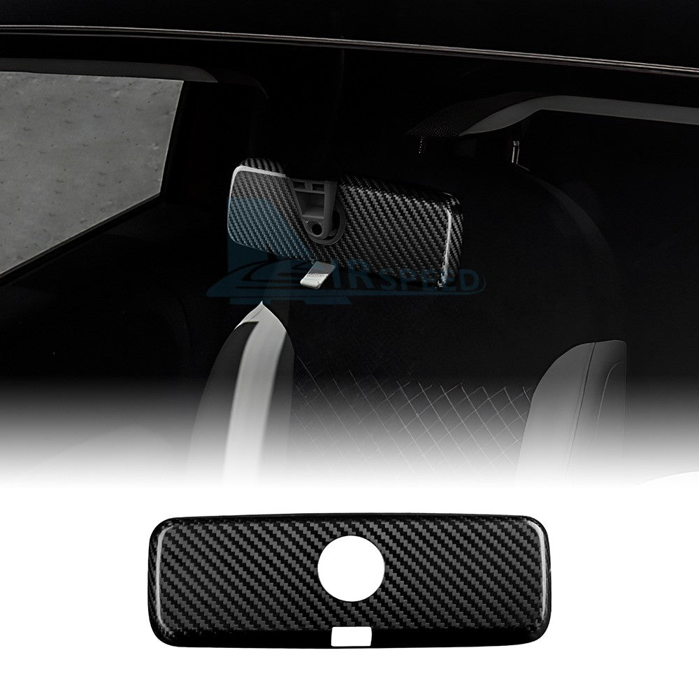 Interior Rear View Mirror Cover Carbon Fiber for Fiat 500 Abarth 595/695 2017-23 - product view