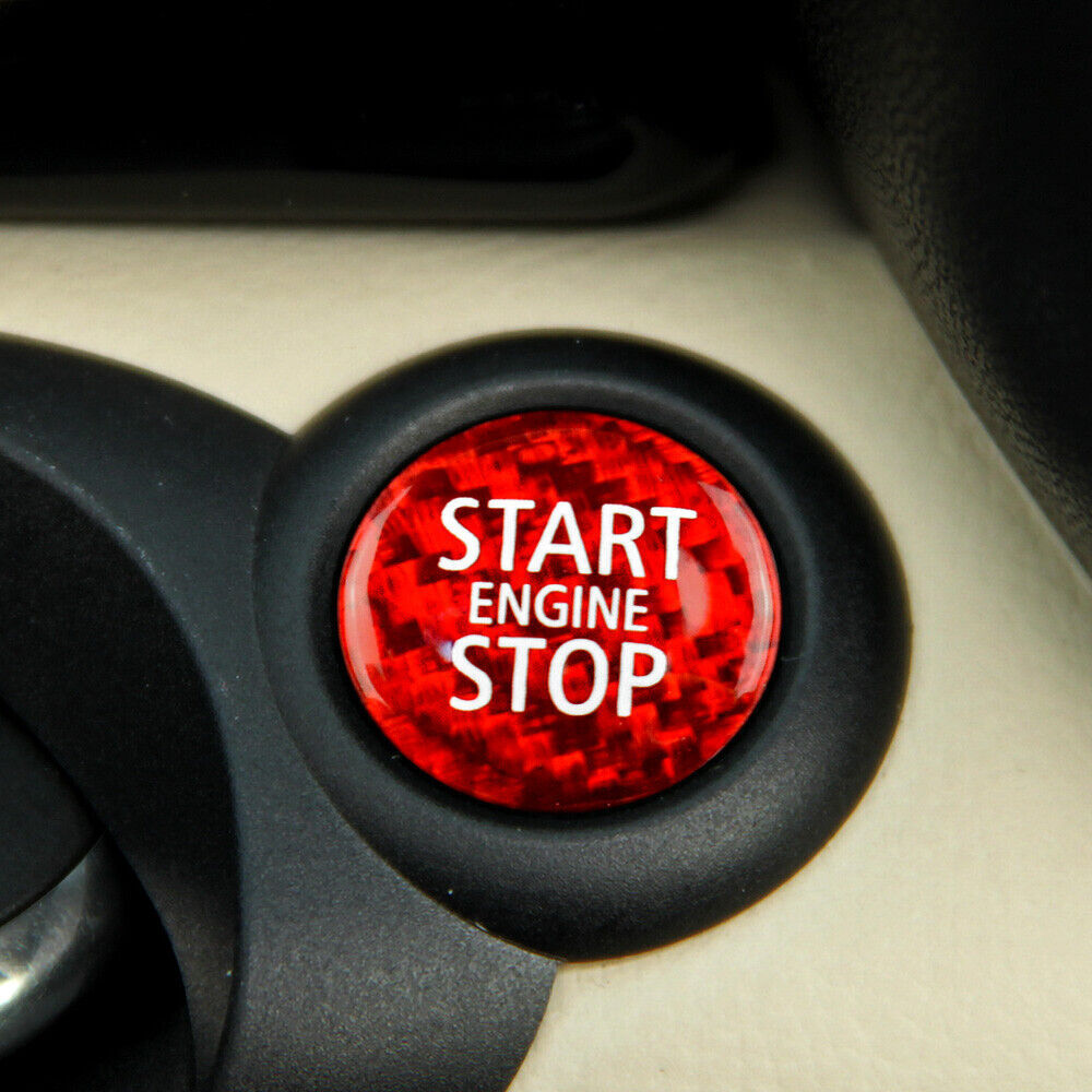Red Real Carbon Fiber Car Start Button Sticker For BMW Mini R55 R56 R57 R58 R59 - detail view 4