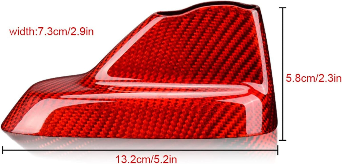 For Mini Cooper F54 F60 Red Hard Carbon Fiber Roof Antenna Shark Fin Cover Cap - detail view 4