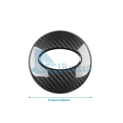 Steering Wheel Center Logo Cover REAL HARD Carbon Fiber For Subaru WRX 2022-2023 - detail view