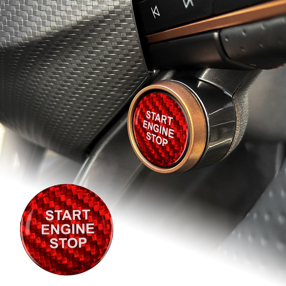 Red Carbon Fiber Car Engine Start Button Sticker for Cupra Ateca Leon 2021-2026 - product view