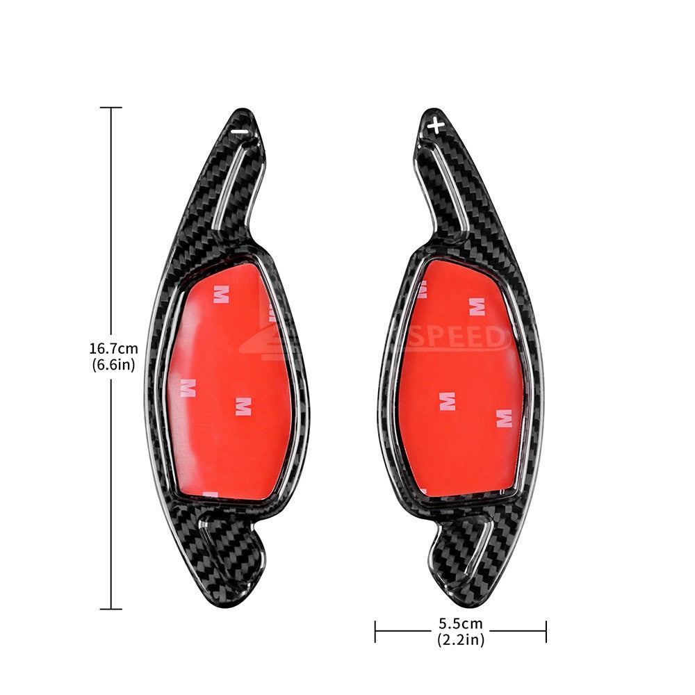 Carbon Fiber For Audi RS RS3 RS4 RS5 R8 TT 2017-22 Steering Wheel Paddle Shifter - detail view