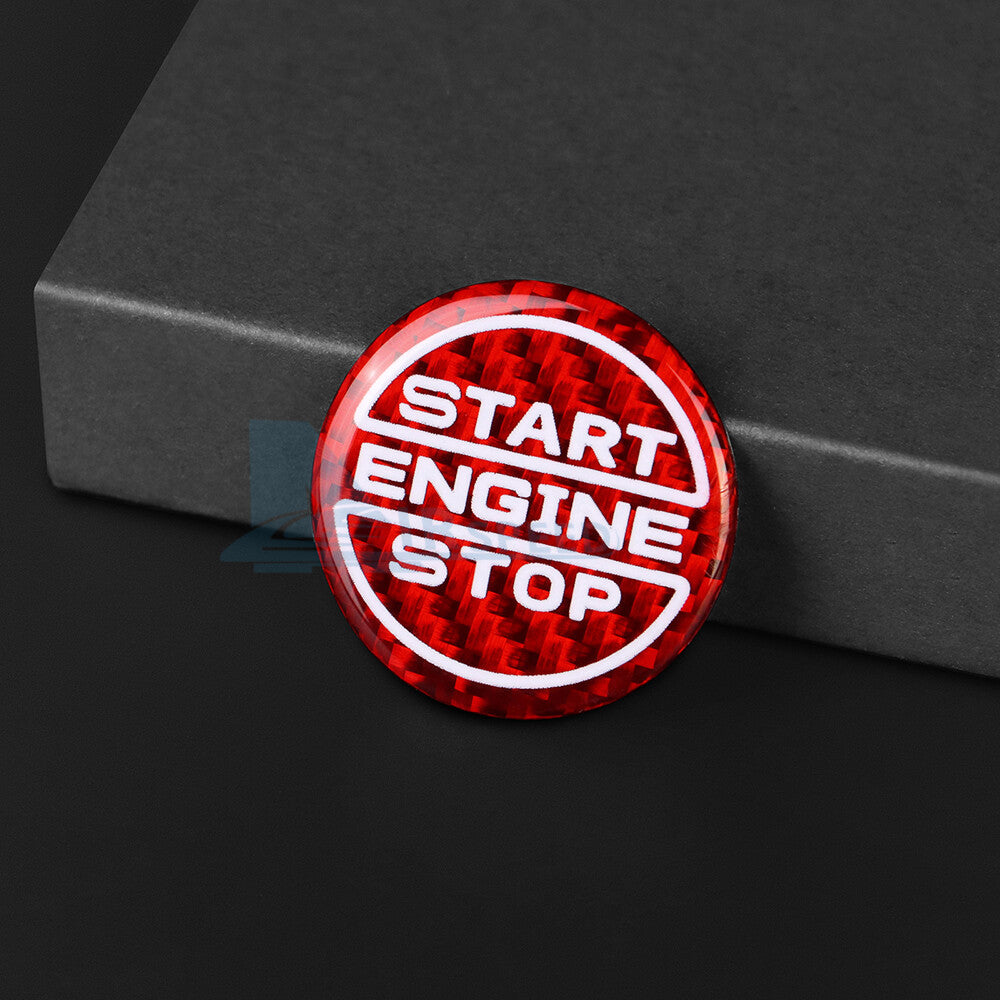 For Ford Mustang 24-25 Red Real Carbon Fiber Engine Start Push Button Cover Trim - detail view 7