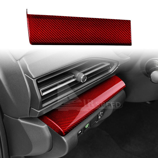 Red Front Dashboard Panel Cover REAL HARD Carbon Fiber For Subaru WRX 2022-2024 - product view