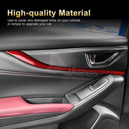 For Subaru WRX STI 22-23 RED Door Handle Strip Cover REAL HARD Carbon Fiber 2PCS - detail view 4