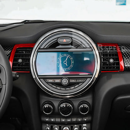 For Mini F55 F56 F57 2014-2021 REAL HARD Carbon Fiber Air Vent Outlet Cover RED - detail view 5