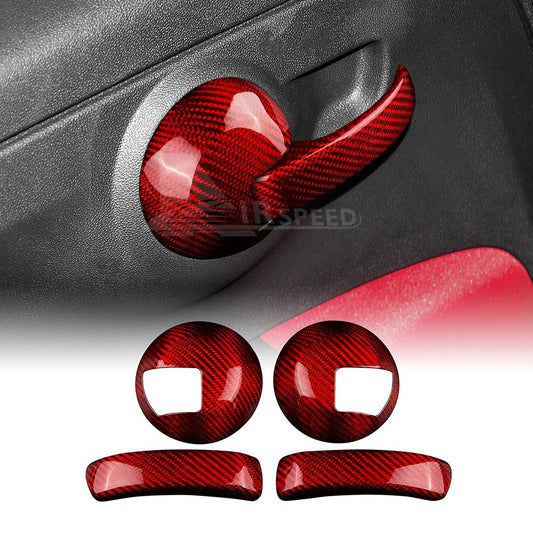 RED Carbon Fiber Door Handle Cover for FIAT 500 2008-2023 Abarth 595 2012-2023 - product view