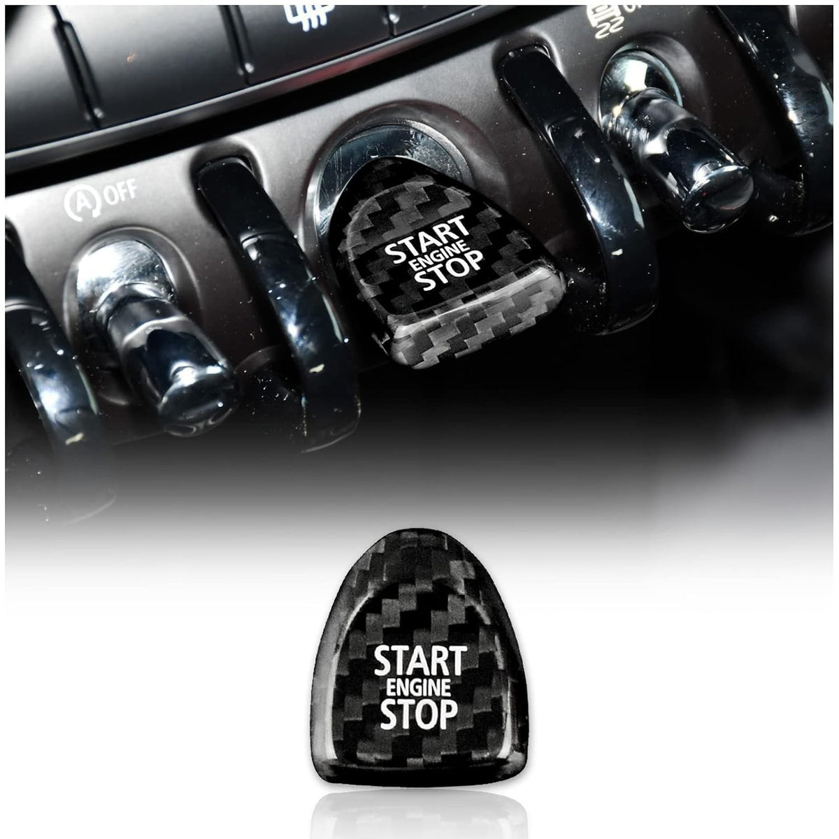 Carbon Fiber Engine Start Stop Button Sticker For Mini Cooper F54 F55 F56 F57F60 - product view