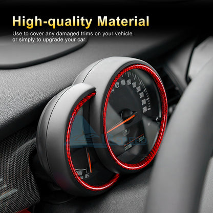 Red Speedometer Cluster Cover REAL HARD Carbon Fiber For Mini F54 F55 F56 F57 60 - detail view 5