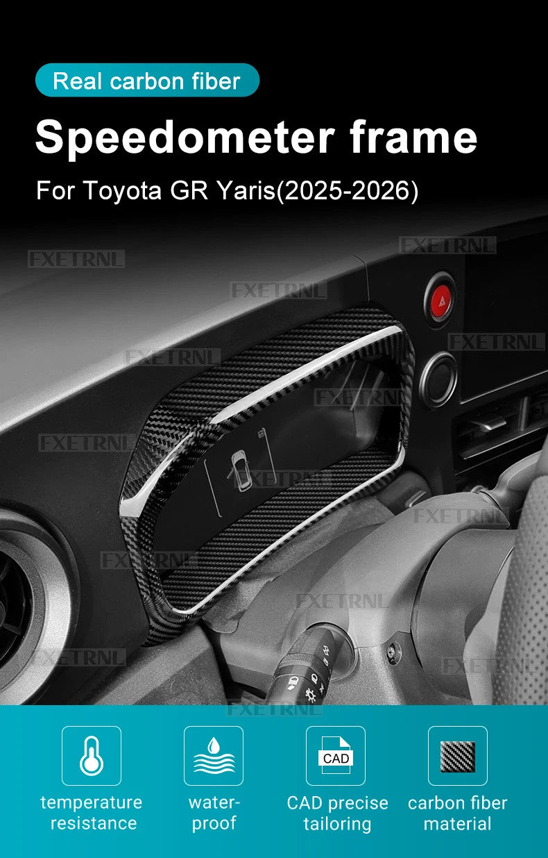 LHD Black Hard Carbon Speedometer Bezel Trim For Toyota GR Yaris 2025-2026 - detail view 8