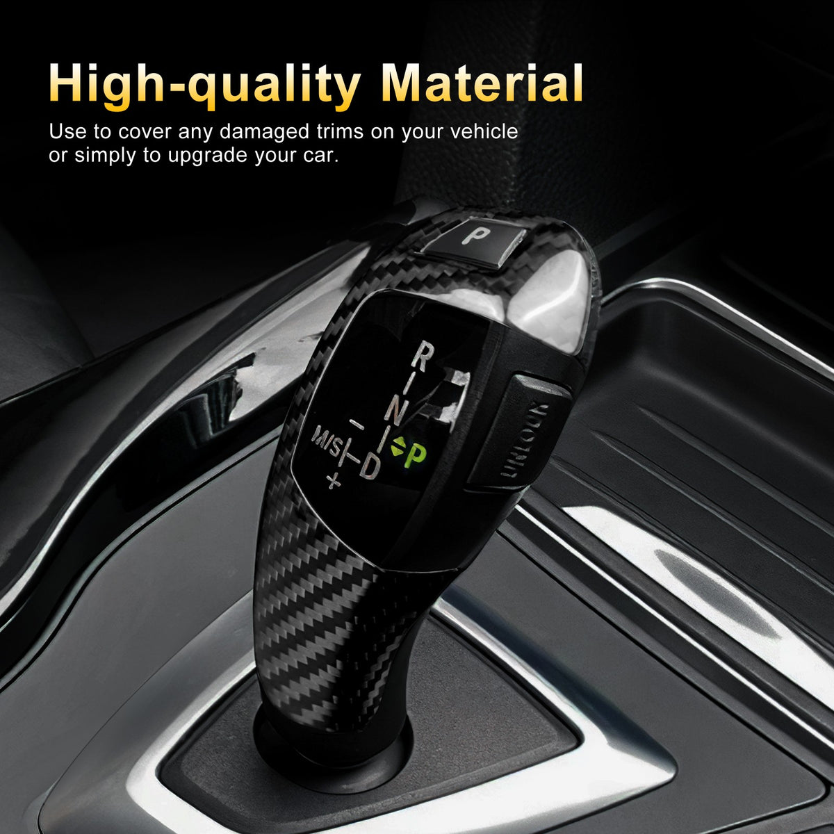 Real Carbon Fiber Gear Shift Knob Sticker for BMW F30, F32, F33, F34, F35 & F36 (2008-2019) - detail view 4