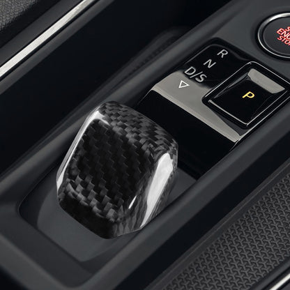 Seat Leon 2020-2026 Auto Black Hard Carbon Fiber Gear Shift Knob Cover Universal - detail view 7