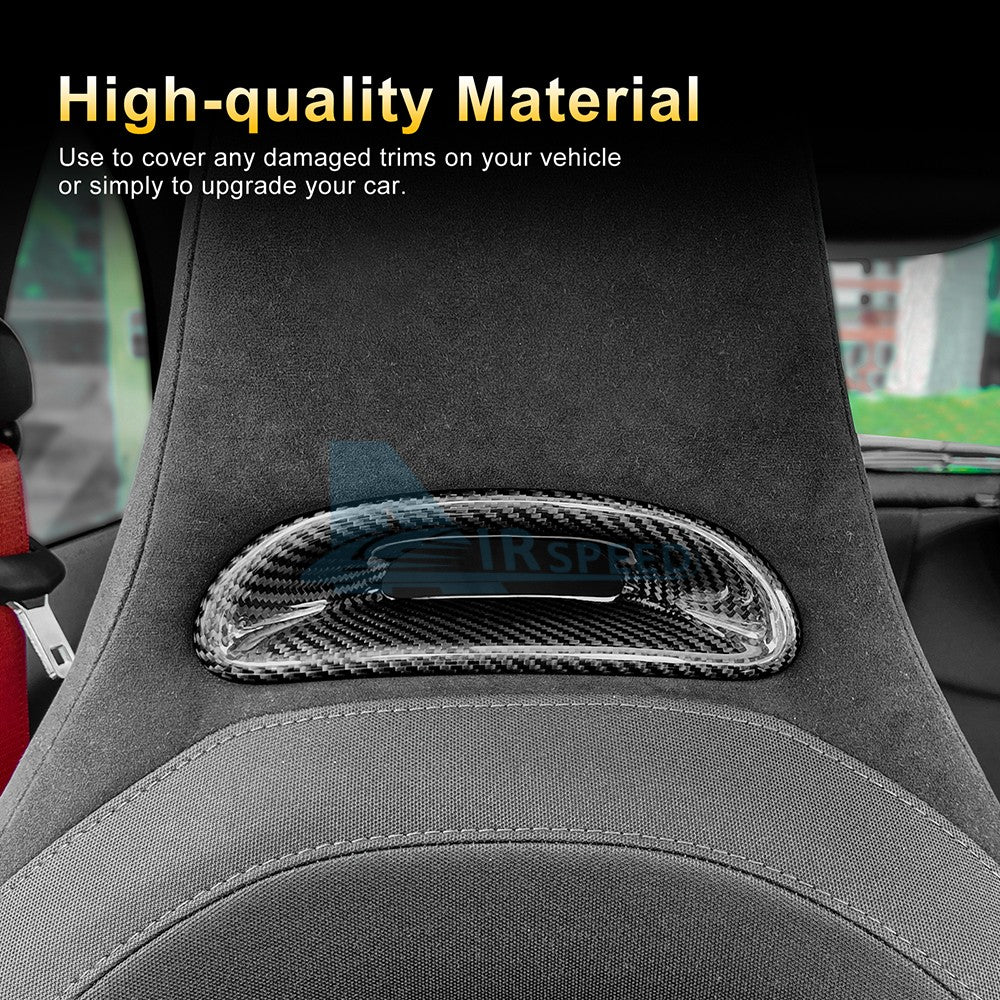 For Abarth 595 695 2012-2024 Car Sports Seat Headrest Frame Cover Carbon Fiber